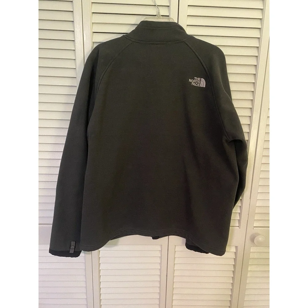 The North Face Men's L Full Zip Grid Fleece Jacket Gray Gorpcore Hiking Outdoor